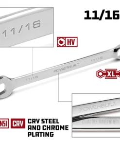 Powerbuilt 11/16 Inch Fully Polished Long Pattern SAE Combination Wrench - 640478 -Hot Sale Powerbuilt Shop 11 1620 02