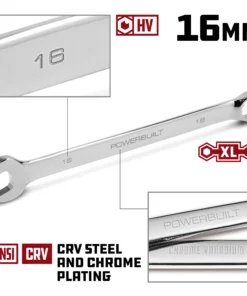 Powerbuilt 16 MM Fully Polished Long Pattern Metric Combination Wrench - 640451 -Hot Sale Powerbuilt Shop 16mm 02