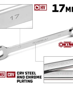 Powerbuilt 17 MM Fully Polished Long Pattern Metric Combination Wrench - 640452 -Hot Sale Powerbuilt Shop 17mm 02