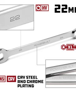Powerbuilt 22 MM Fully Polished Long Pattern Metric Combination Wrench - 640492 -Hot Sale Powerbuilt Shop 22mm 02
