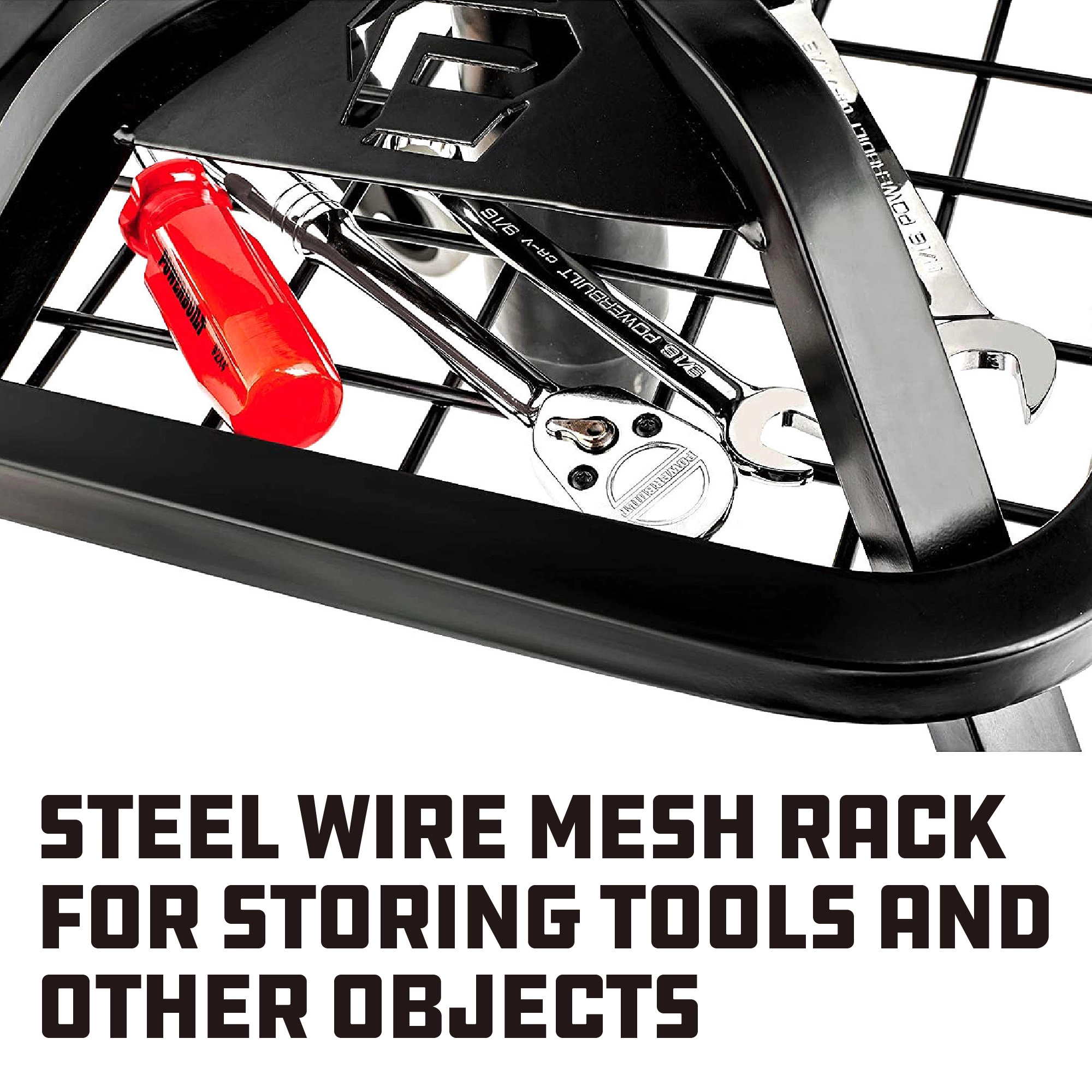 Powerbuilt 330-LBS Padded Rolling Shop Seat with Lumbar Support - 240338 7 Powerbuilt 330-LBS Padded Rolling Shop Seat with Lumbar Support - 240338 - Image 7