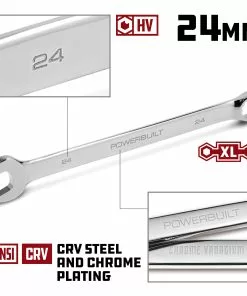 Powerbuilt 24 MM Fully Polished Long Pattern Metric Combination Wrench - 640494 10 Powerbuilt 24 MM Fully Polished Long Pattern Metric Combination Wrench - 640494 -Hot Sale Powerbuilt Shop 24mm 02