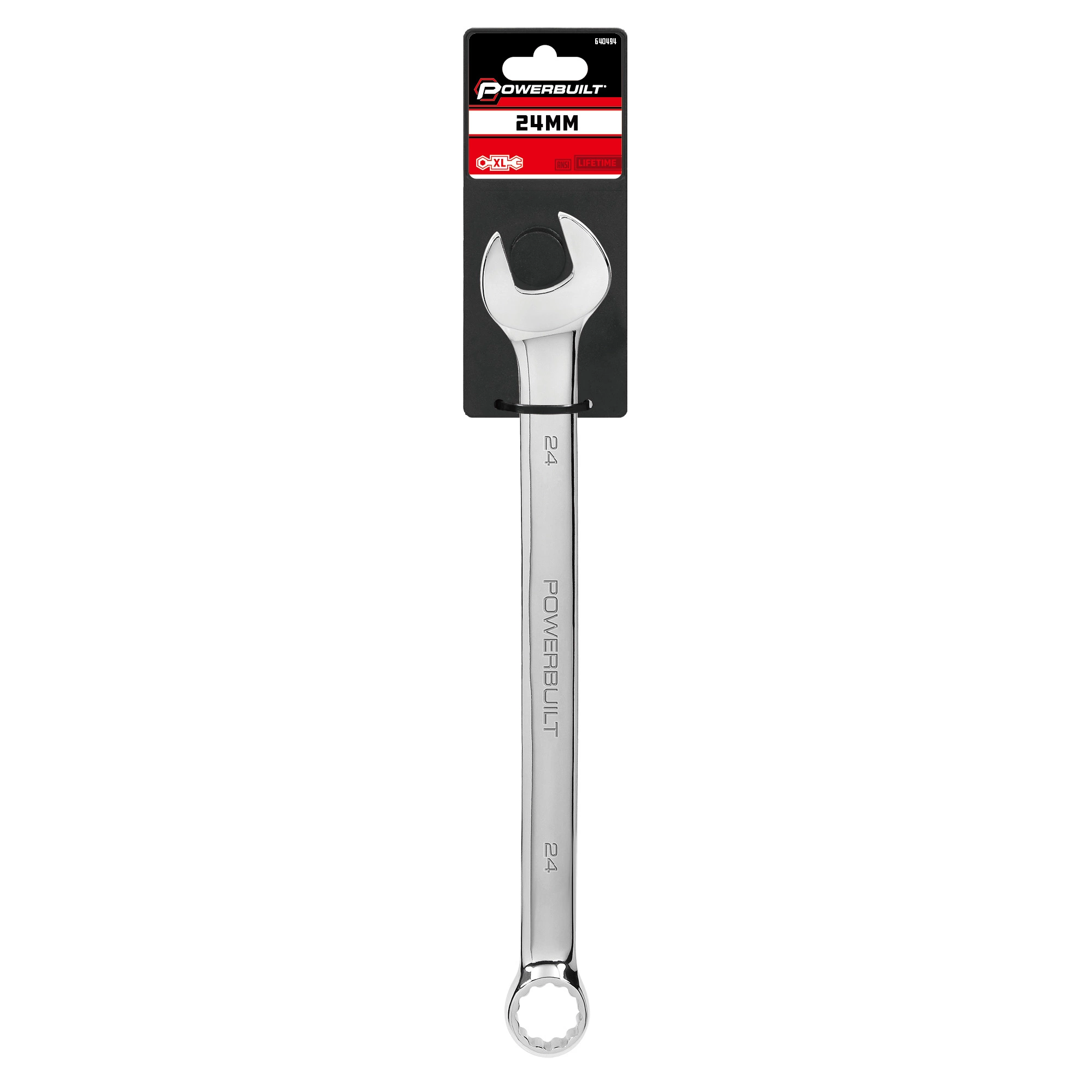 Powerbuilt 24 MM Fully Polished Long Pattern Metric Combination Wrench - 640494 6 Powerbuilt 24 MM Fully Polished Long Pattern Metric Combination Wrench - 640494 - Image 6
