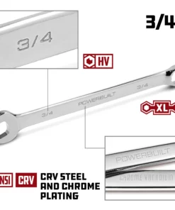 Powerbuilt 3/4 Inch Fully Polished Long Pattern SAE Combination Wrench - 640444 -Hot Sale Powerbuilt Shop 3 420 02
