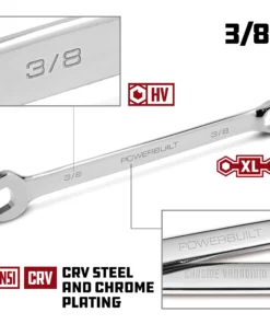 Powerbuilt 3/8 Inch Fully Polished Long Pattern SAE Combination Wrench - 640477 10 Powerbuilt 3/8 Inch Fully Polished Long Pattern SAE Combination Wrench - 640477 -Hot Sale Powerbuilt Shop 3 820 02