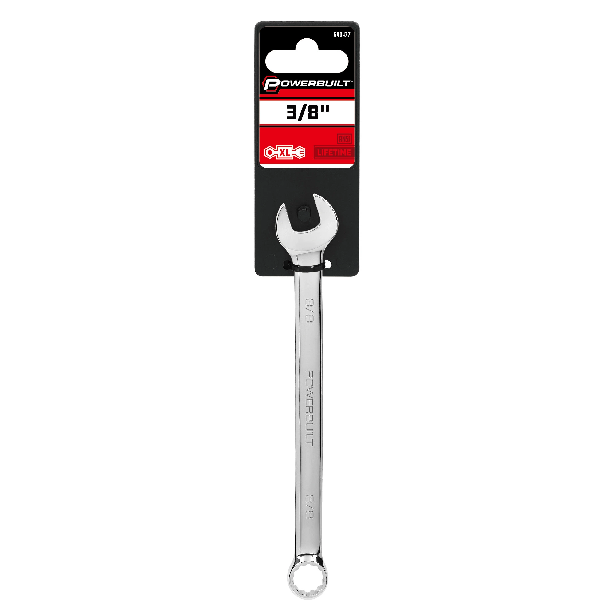 Powerbuilt 3/8 Inch Fully Polished Long Pattern SAE Combination Wrench - 640477 6 Powerbuilt 3/8 Inch Fully Polished Long Pattern SAE Combination Wrench - 640477 - Image 6