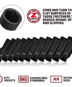 Powerbuilt 3/8 in. Drive x 13 mm 6 Point Deep Well Impact Socket - 647147 -Hot Sale Powerbuilt Shop 3 8in20deep20impact20socket mm 1