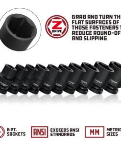 Powerbuilt 3/8 in. Drive x 15 mm 6 Point Impact Socket - 647254 -Hot Sale Powerbuilt Shop 3 8in20standard20impact20socket mm 4