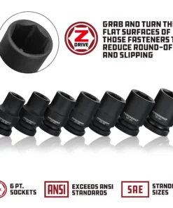 Powerbuilt 3/8 Inch Drive x 9/16 Inch 6 Point Impact Socket - 647245 -Hot Sale Powerbuilt Shop 3 8in20standard20impact20socket sae 5