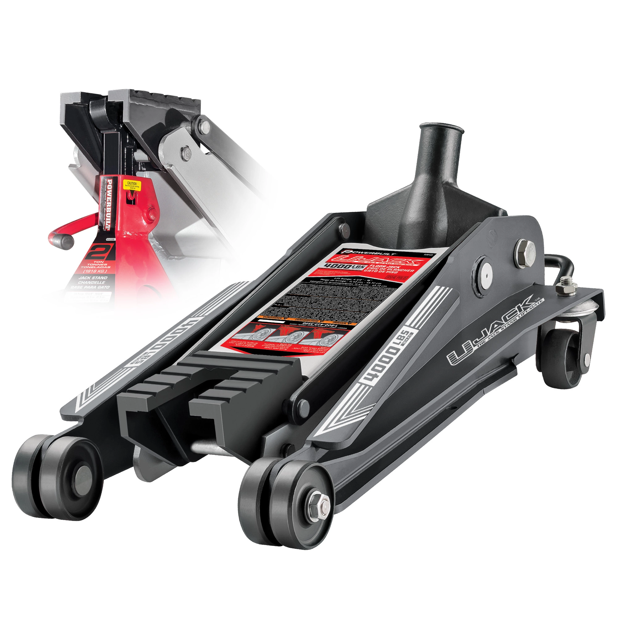 Powerbuilt 2 Ton U-Jack Floor Jack - 620516 1 Powerbuilt 2 Ton U-Jack Floor Jack - 620516