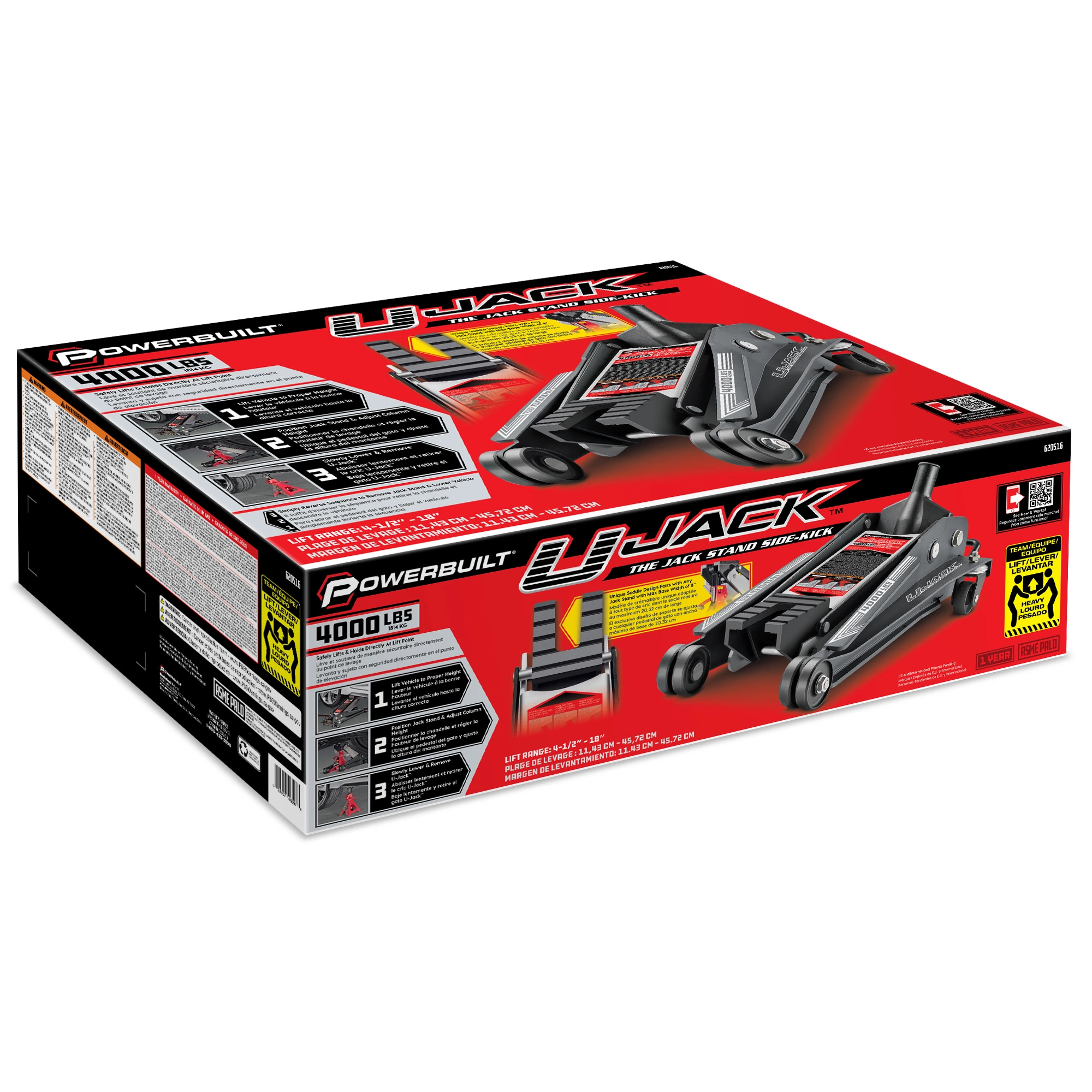 Powerbuilt 2 Ton U-Jack Floor Jack - 620516 7 Powerbuilt 2 Ton U-Jack Floor Jack - 620516 - Image 7