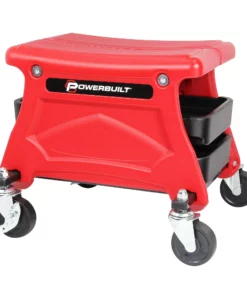 Powerbuilt Heavy Duty Compact Rolling Seat with Storage Trays - 240283 -Hot Sale Powerbuilt Shop 620580 01