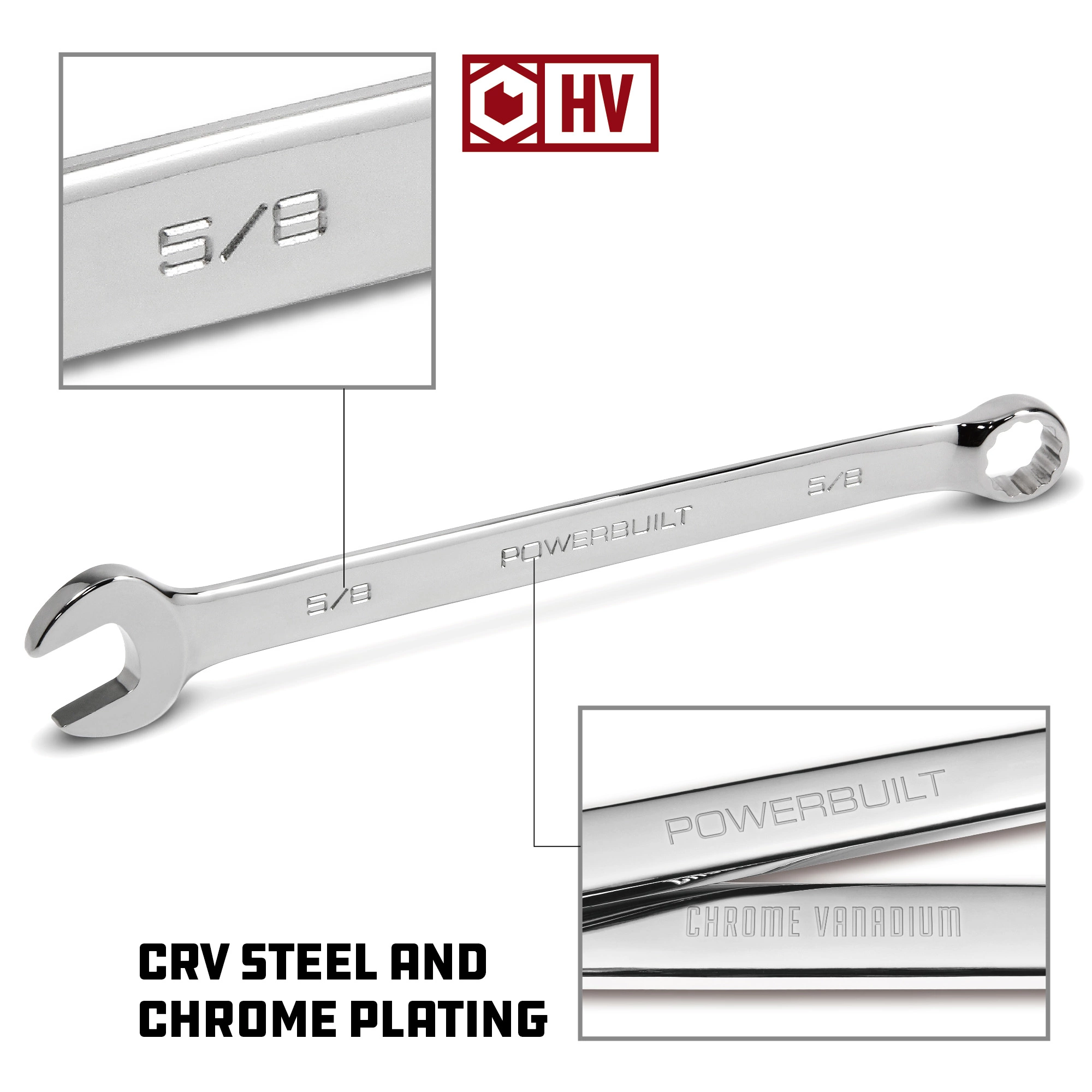 Powerbuilt 7 Piece SAE Long Pattern Combination Wrench Set - 640436 2 Powerbuilt 7 Piece SAE Long Pattern Combination Wrench Set - 640436 - Image 2