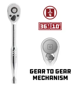 Powerbuilt 1/4 Inch Drive 36 Tooth Quick-Release Ratchet - 640508 -Hot Sale Powerbuilt Shop 640508 02