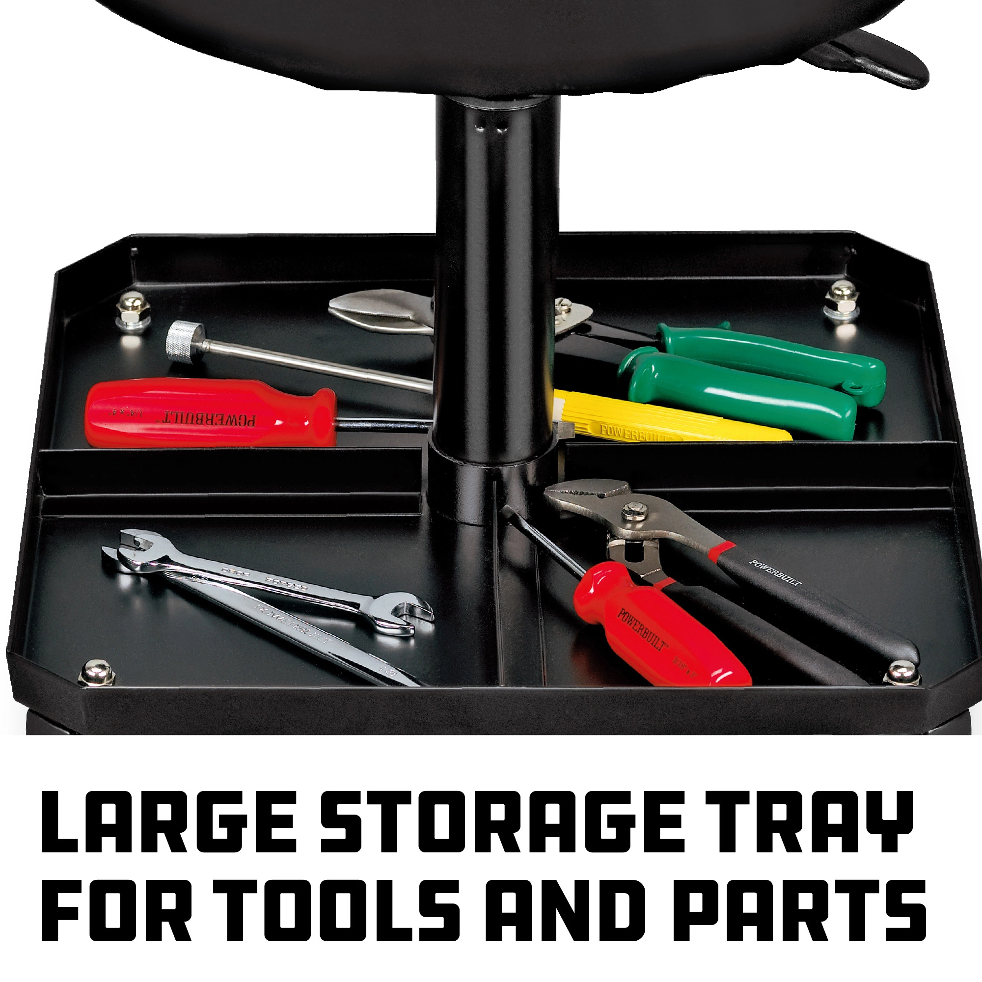 Powerbuilt Rolling Brake Stool - 640834 4 Powerbuilt Rolling Brake Stool - 640834 - Image 4