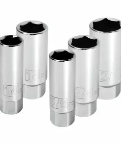 Powerbuilt 5 Piece 3/8 Inch Drive Spark Plug Socket Set - 640855