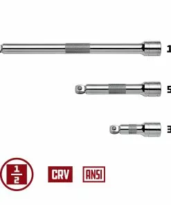 Powerbuilt 3 Piece 1/2 Inch Drive Socket Extension Bar Set - Wobble Tip - 640856 -Hot Sale Powerbuilt Shop 640856 02
