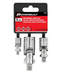 Powerbuilt 3 Pc. Universal Joint Set, 1/4 in., 3/8 in., and 1/2 in. Drive -Hot Sale Powerbuilt Shop 640858 05