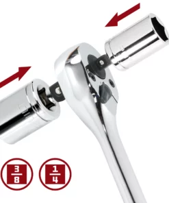 Powerbuilt 1/4 Inch by 3/8 Inch Dual Drive Extended Ratchet - 940926 -Hot Sale Powerbuilt Shop 640926 03