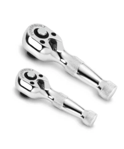 Powerbuilt 2 Piece 1/4 Inch and 3/8 Inch Drive 72 Tooth Stubby Ratchet Set - 640927