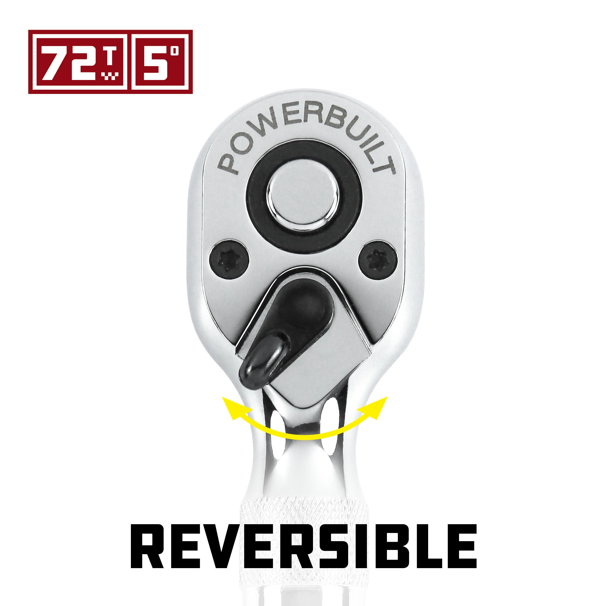 Powerbuilt 2 Piece 1/4 Inch and 3/8 Inch Drive 72 Tooth Stubby Ratchet Set - 640927 4 Powerbuilt 2 Piece 1/4 Inch and 3/8 Inch Drive 72 Tooth Stubby Ratchet Set - 640927 - Image 4