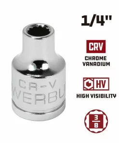 Powerbuilt 3/8 Inch Drive x 1/4 Inch 12 Point Shallow Socket - 641000 9 Powerbuilt 3/8 Inch Drive x 1/4 Inch 12 Point Shallow Socket - 641000 -Hot Sale Powerbuilt Shop 641000 1 4 02