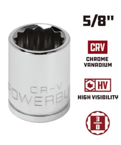 Powerbuilt 3/8 Inch Drive x 5/8 Inch 12 Point Shallow Socket - 641006 9 Powerbuilt 3/8 Inch Drive x 5/8 Inch 12 Point Shallow Socket - 641006 -Hot Sale Powerbuilt Shop 641006 5 8 02