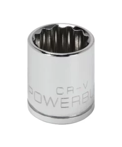 Powerbuilt 3/8 Inch Drive x 11/16 Inch 12 Point Shallow Socket - 641007