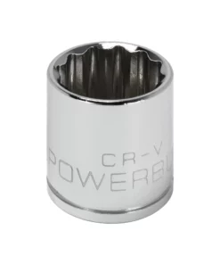Powerbuilt 3/8 Inch Drive x 3/4 Inch 12 Point Shallow Socket - 641008