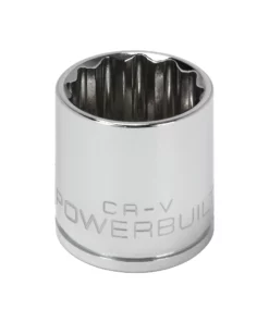 Powerbuilt 3/8 Inch Drive x 13/16 Inch 12 Point Shallow Socket - 641009