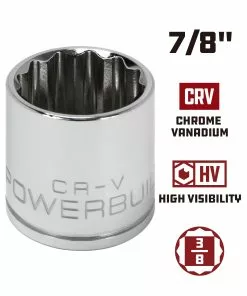 Powerbuilt 3/8 Inch Drive x 7/8 Inch 12 Point Shallow Socket - 641010 -Hot Sale Powerbuilt Shop 641010 7 8 02