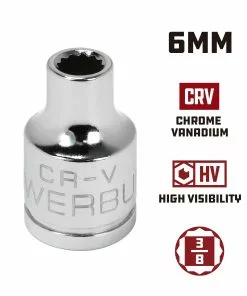 Powerbuilt 3/8 Inch Drive x 6 MM 12 Point Shallow Socket - 641011 9 Powerbuilt 3/8 Inch Drive x 6 MM 12 Point Shallow Socket - 641011 -Hot Sale Powerbuilt Shop 641011 6mm 02