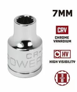 Powerbuilt 3/8 Inch Drive x 7 MM 12 Point Shallow Socket - 641012 -Hot Sale Powerbuilt Shop 641012 7mm 02