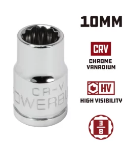 Powerbuilt 3/8 Inch Drive x 10 MM 12 Point Shallow Socket - 641015 -Hot Sale Powerbuilt Shop 641015 10mm 02