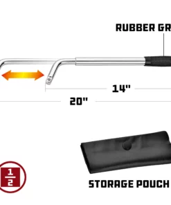 Powerbuilt Sliding Extending Lug Wrench w/2 Double-Side Lug Nut Sockets - 641184 -Hot Sale Powerbuilt Shop 641184 04