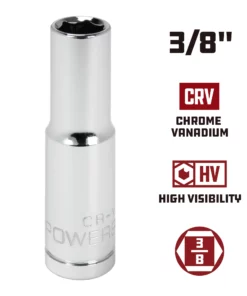 Powerbuilt 3/8 Inch Drive x 3/8 Inch 6 Point Deep Socket - 641200 -Hot Sale Powerbuilt Shop 641200 3 8 02