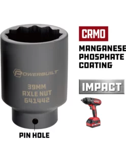 Powerbuilt 8 Piece Master 6 Point Axle Nut Socket Set - 647883 -Hot Sale Powerbuilt Shop 641442 39mm 3 1