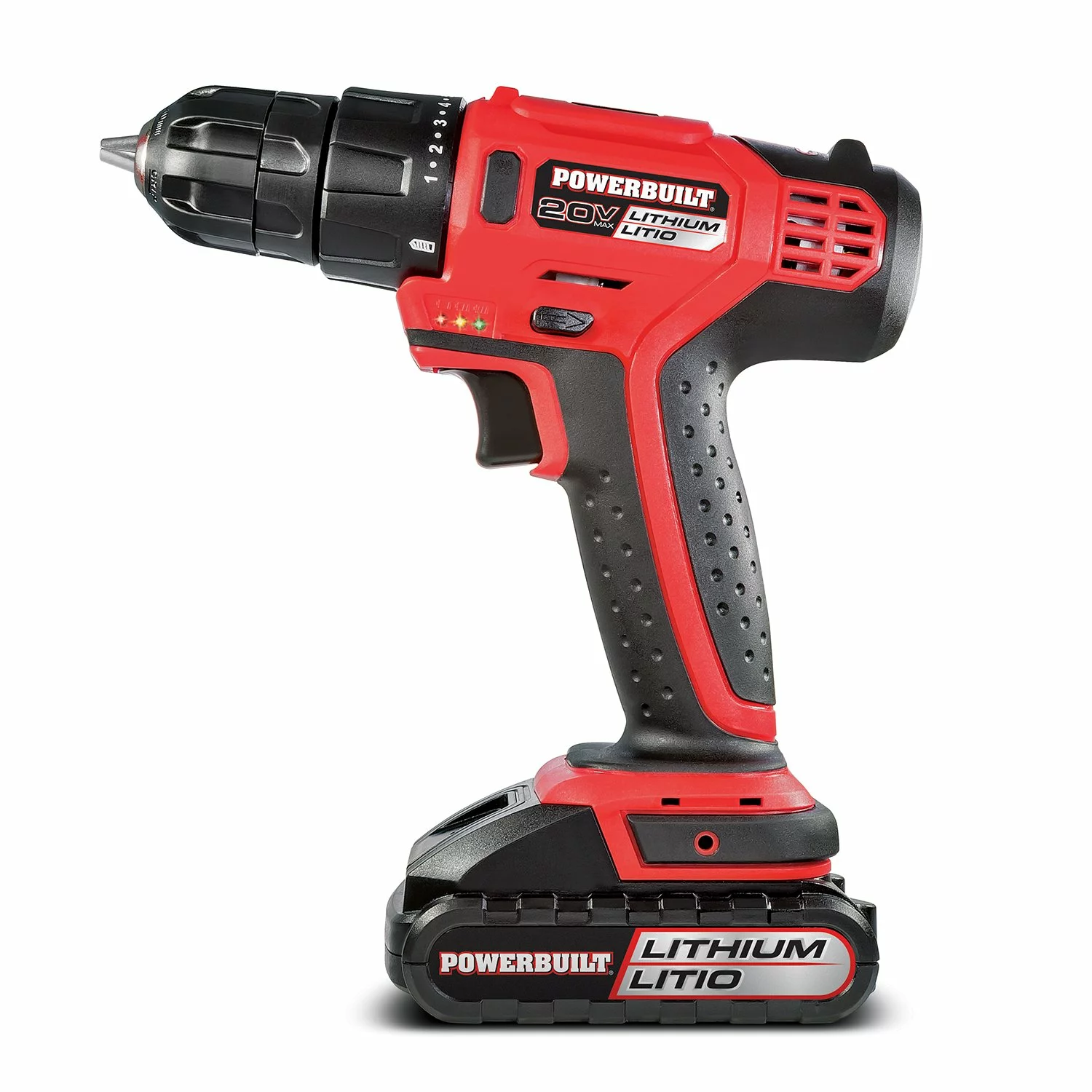 Powerbuilt 20V Lithium-Ion Cordless Drill 170 in lb Torque 18 Pos Clutch- 692873 2 Powerbuilt 20V Lithium-Ion Cordless Drill 170 in lb Torque 18 Pos Clutch- 692873 - Image 2