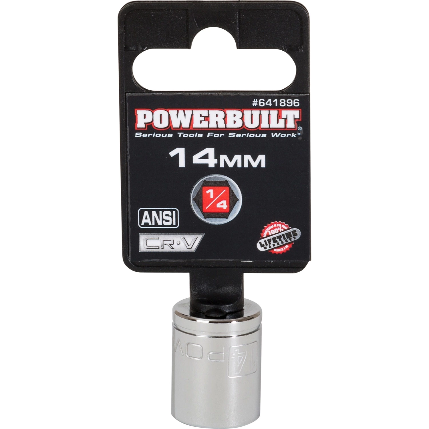 Powerbuilt 1/4 Inch Drive x 14 MM 6 Point Shallow Socket - 641896 2 Powerbuilt 1/4 Inch Drive x 14 MM 6 Point Shallow Socket - 641896 - Image 2