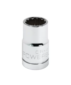 Powerbuilt 1/2 Inch Drive x 9/16 Inch 12 Point Shallow Socket - 642001
