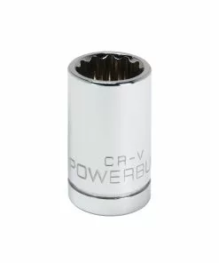 Powerbuilt 1/2 Inch Drive x 15 MM 12 Point Shallow Socket - 642013