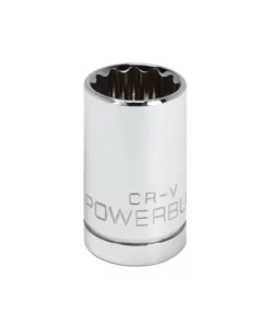 Powerbuilt 1/2 Inch Drive x 16 MM 12 Point Shallow Socket - 642014