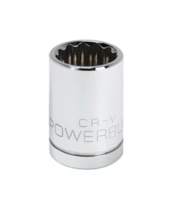 Powerbuilt 1/2 Inch Drive x 18 MM 12 Point Shallow Socket - 642016