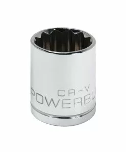 Powerbuilt 1/2 Inch Drive x 25 MM 12 Point Shallow Socket - 642033