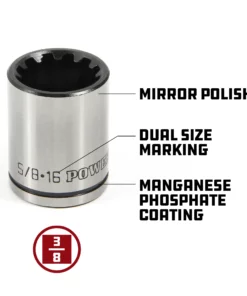 Powerbuilt 7 Piece 3/8 Inch Drive Universal Socket Set with Tray - 642054 -Hot Sale Powerbuilt Shop 642054 03