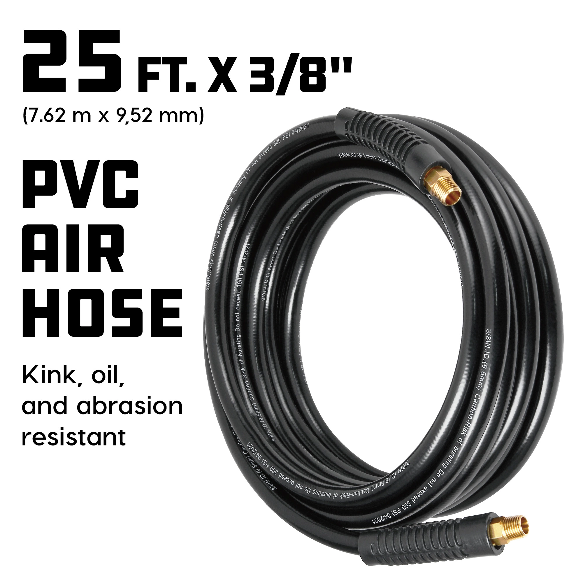 Powerbuilt 25 Foot by 3/8 Inch PVC Air Hose - 642134 2 Powerbuilt 25 Foot by 3/8 Inch PVC Air Hose - 642134 - Image 2