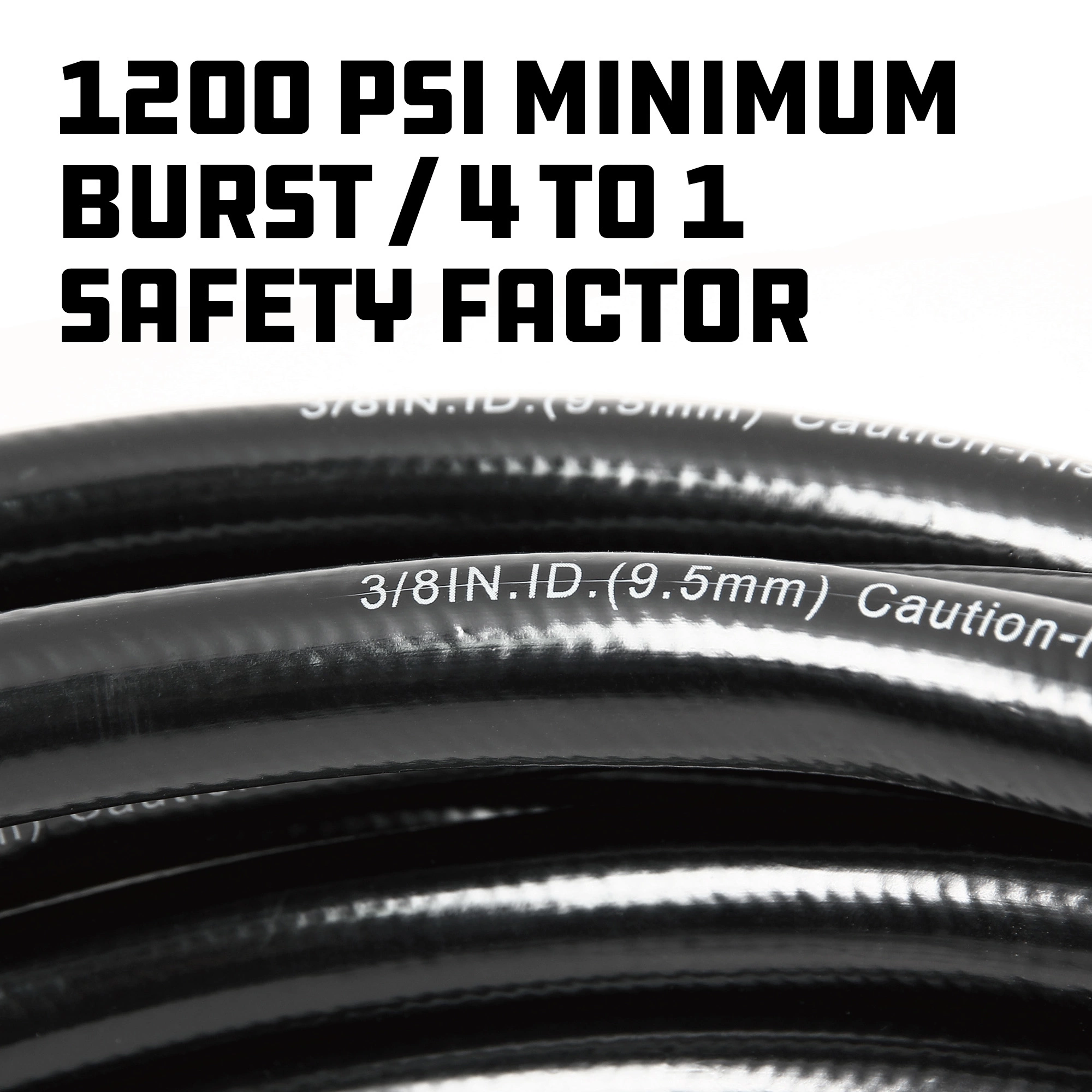 Powerbuilt 25 Foot by 3/8 Inch PVC Air Hose - 642134 4 Powerbuilt 25 Foot by 3/8 Inch PVC Air Hose - 642134 - Image 4