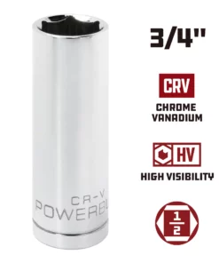 Powerbuilt 1/2 Inch Drive x 3/4 Inch 6 Point Deep Socket - 642203 -Hot Sale Powerbuilt Shop 642203 3 4 02