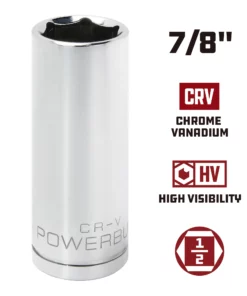 Powerbuilt 1/2 Inch Drive x 7/8 Inch 6 Point Deep Socket - 642205 -Hot Sale Powerbuilt Shop 642205 7 8 02