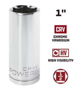 Powerbuilt 1/2 Inch Drive x 1 Inch 6 Point Deep Socket - 642207 9 Powerbuilt 1/2 Inch Drive x 1 Inch 6 Point Deep Socket - 642207 -Hot Sale Powerbuilt Shop 642207 1 02